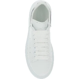 White Oversize Sneakers with Snake Print on the Heel in Leather Woman
