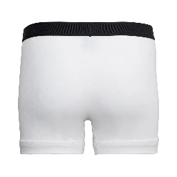 White Boxer Shorts with Elastic Waist with Logo Lettering in Cotton Man