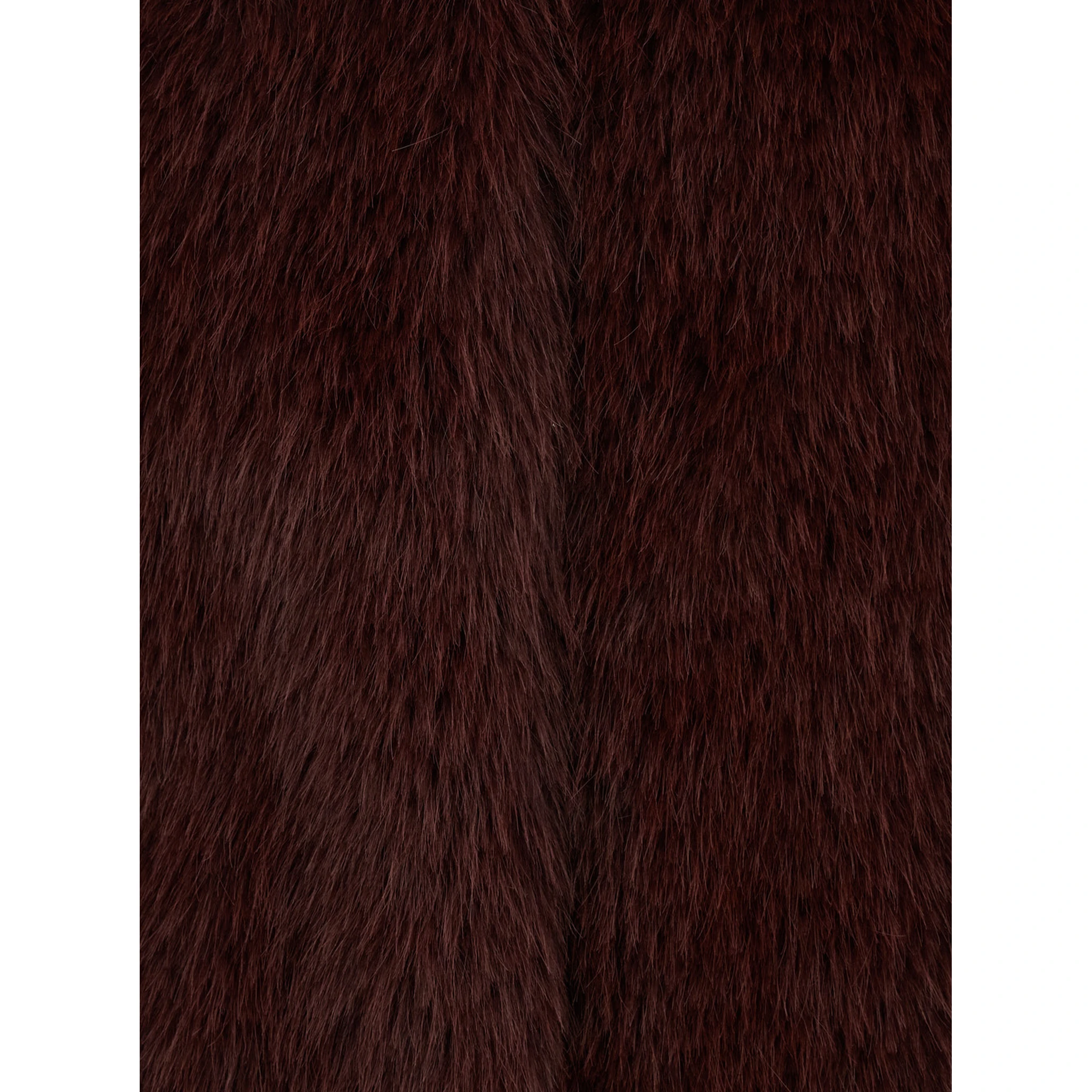 Bordeaux Sleeveless Coat with Hidden Front Fastening in Faux Fur Woman