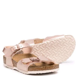 Birkenstock Kids Girls Rio Electric  Pink Leather Sandals