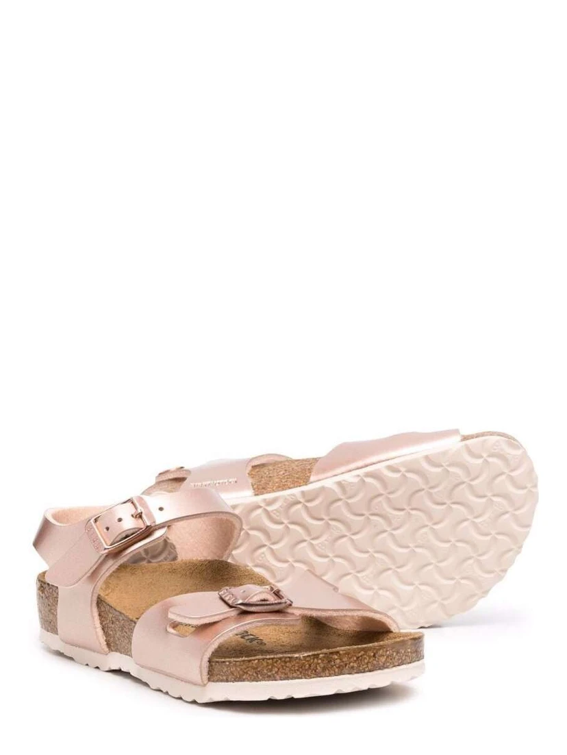 Birkenstock Kids Girls Rio Electric Pink Leather Sandals