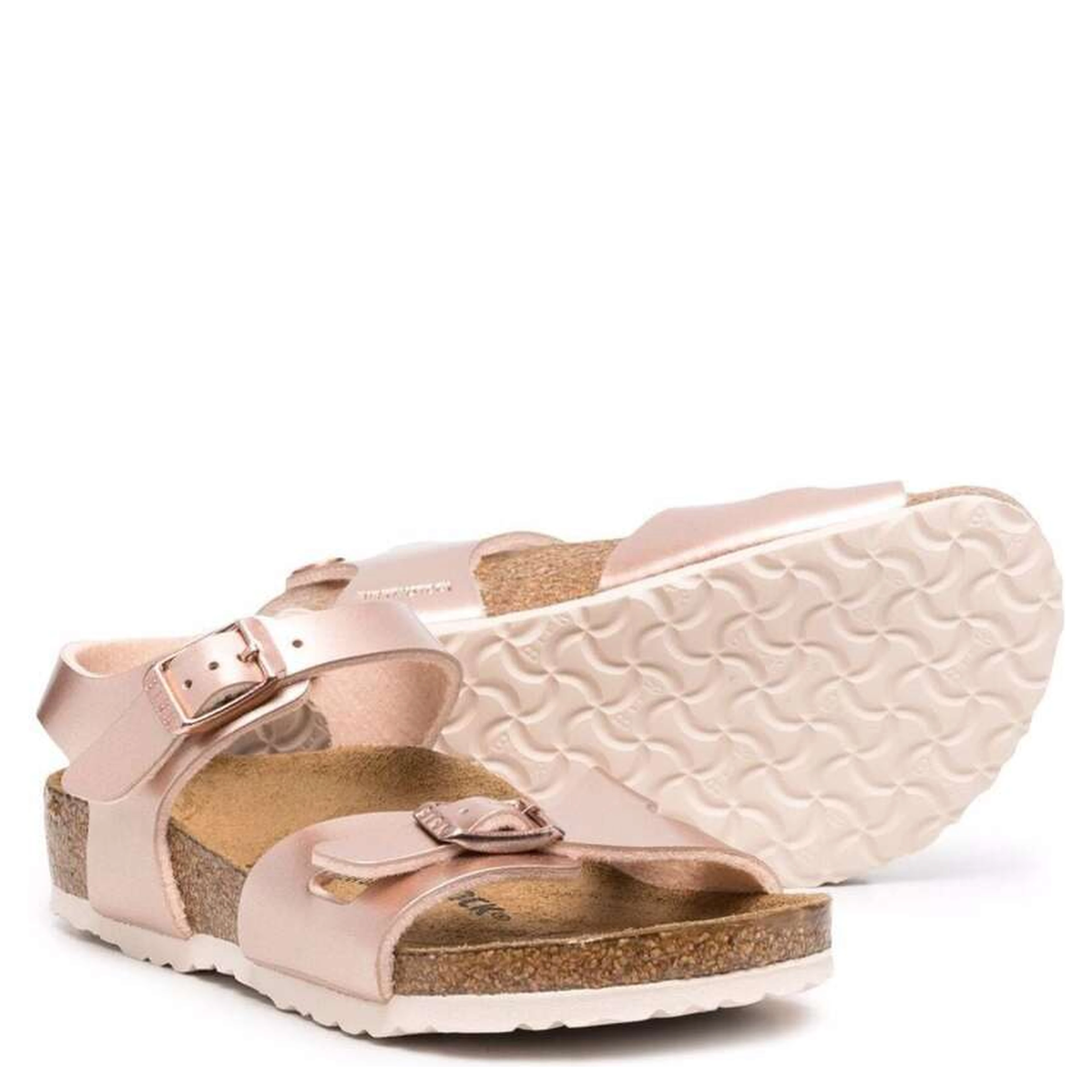 Birkenstock Kids Girls Rio Electric  Pink Leather Sandals