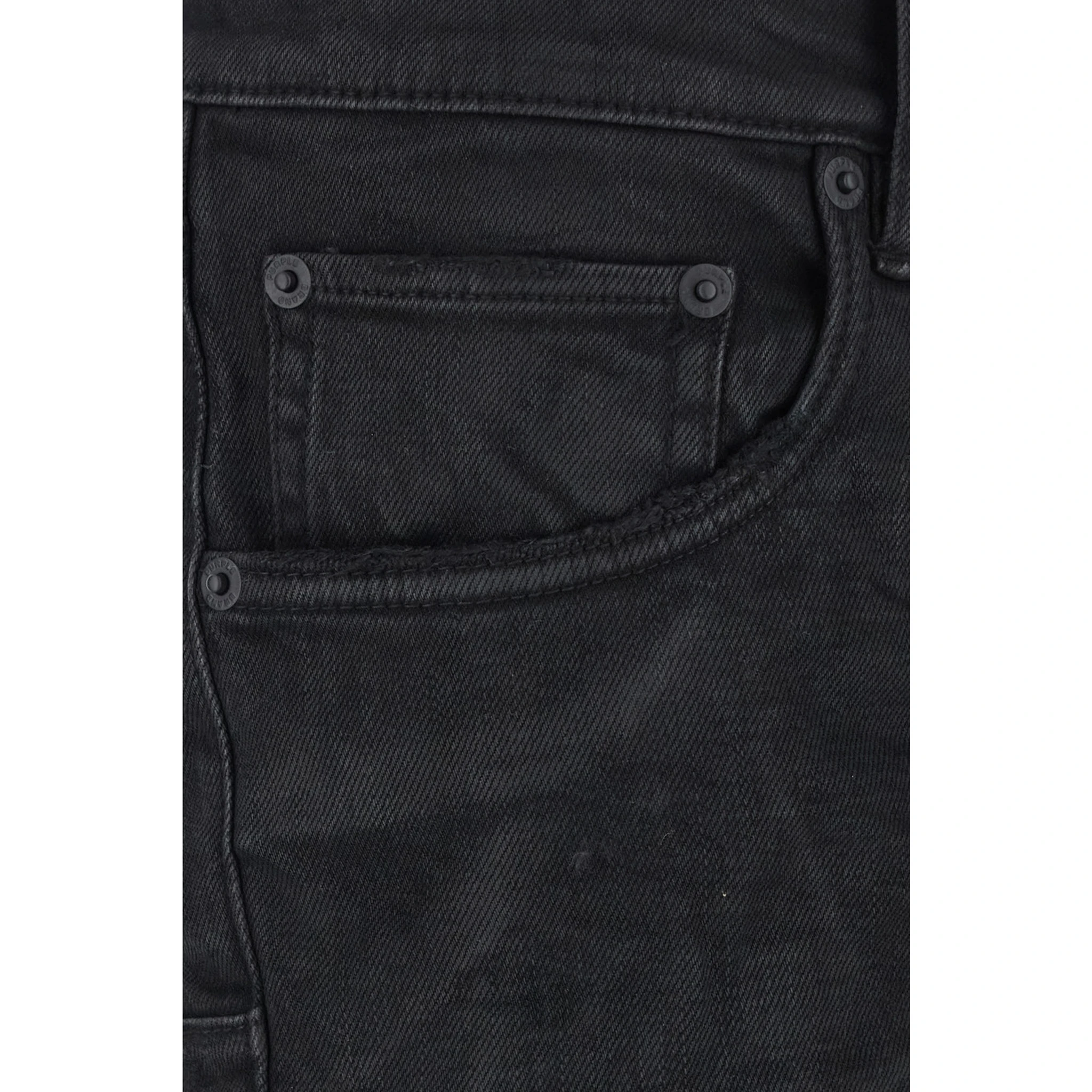 Black Jeans with Flare Leg and Logo Patch on the Rear in Denim Man