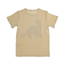 Beige Crewneck T-Shirt wth Print on the Front in Cotton Girl