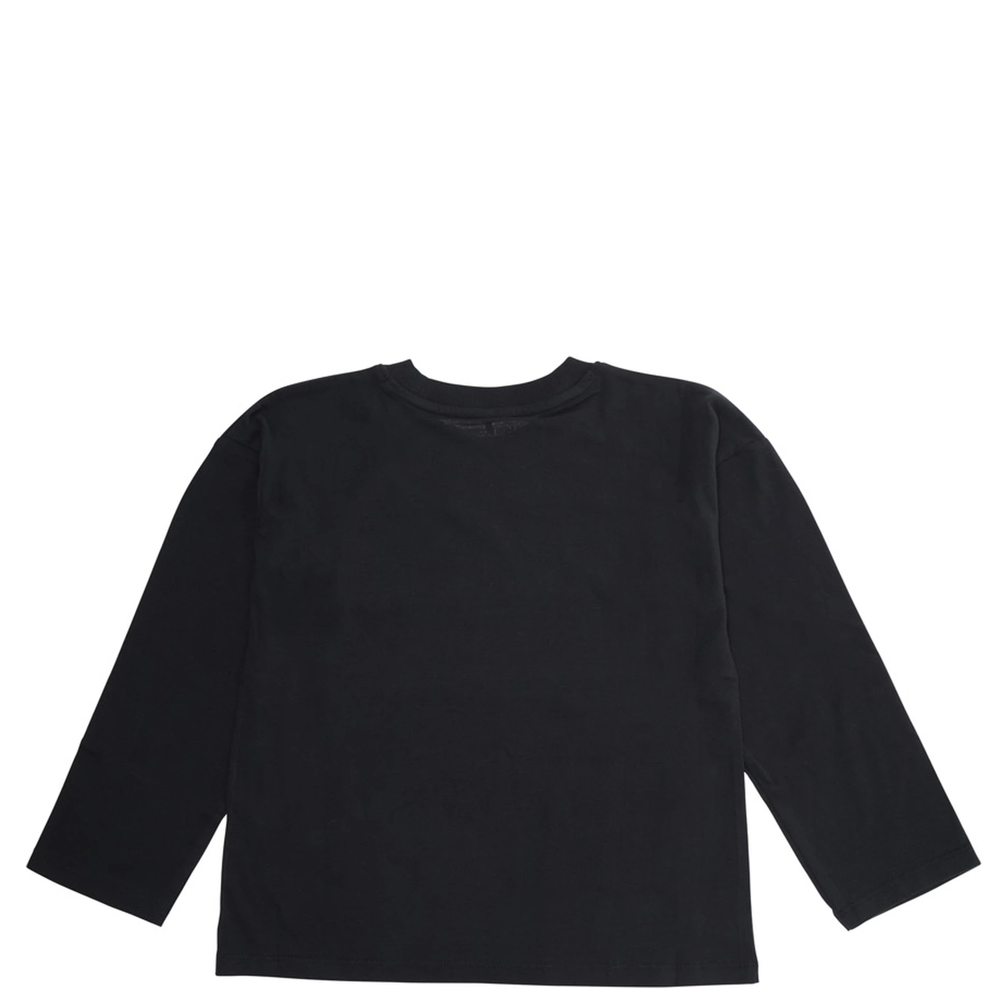 Black Crewneck T-Shirt with Logo Print on the Front in Cotton Boy