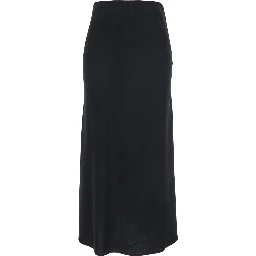 Black Midi Skirt with Concealed Side Zip Closure in Fabric Woman