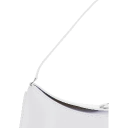 Le Calisso White Shoulder Bag with Engraved Snap Button in Leather Woman