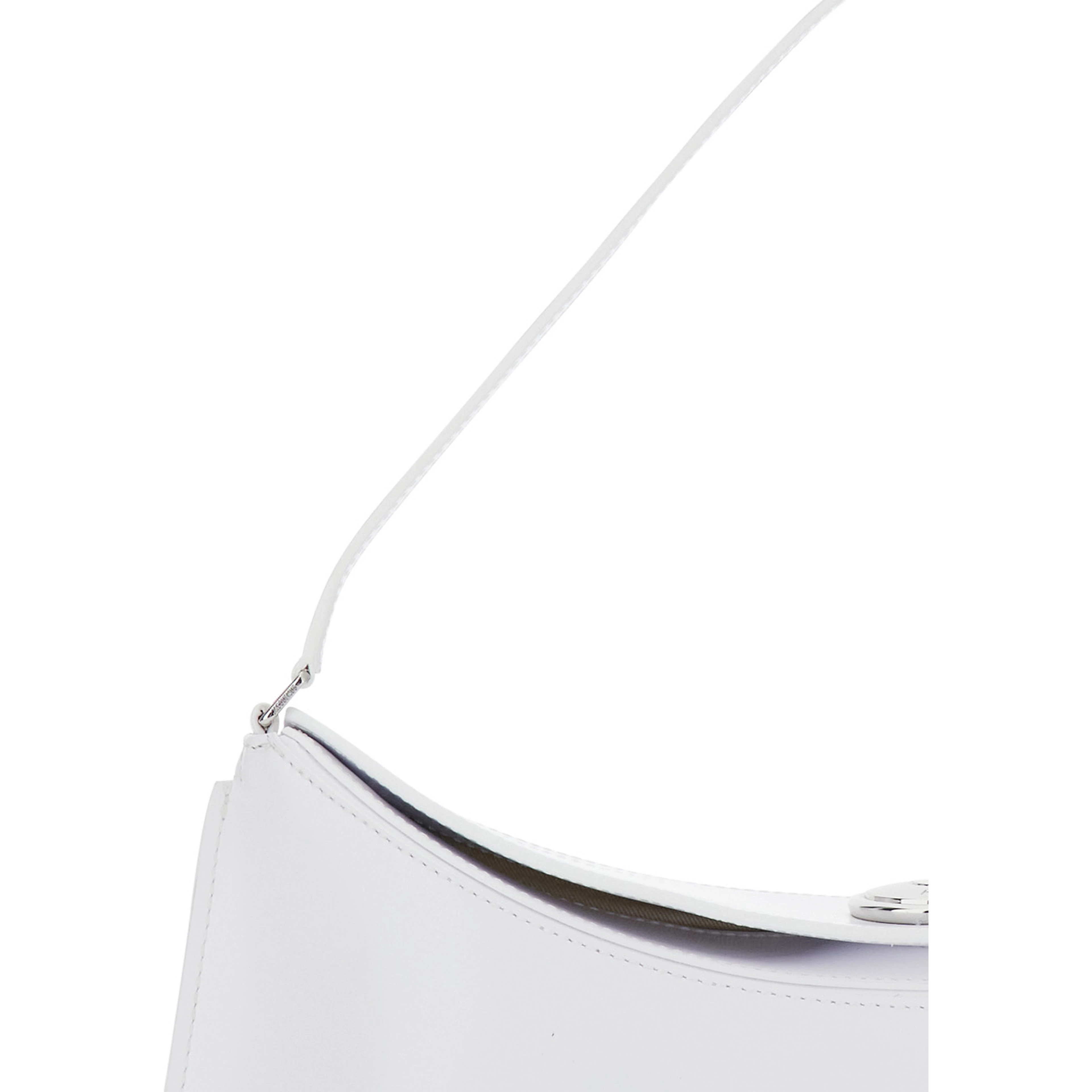 Le Calisso White Shoulder Bag with Engraved Snap Button in Leather Woman