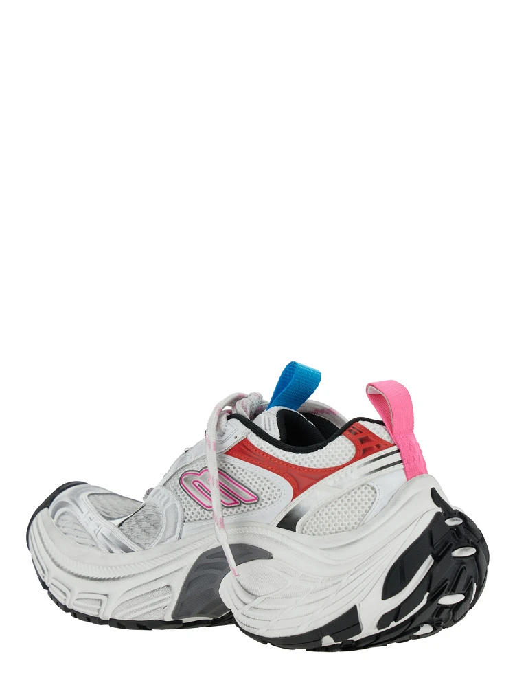 6XL White Low Top Sneakers with Mesh Panels and Logo Detail on the Side in Tech Fabric Woman alternative