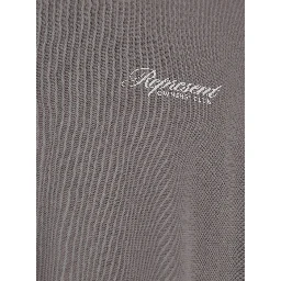 Grey Crewneck T-Shirt with Logo Lettering on the Front and Maxi Logo Print on the Rear in Cotton Man