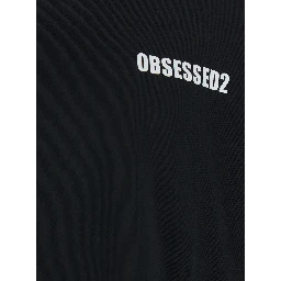 Black T-Shirt with Logo on the Front in Cotton Man