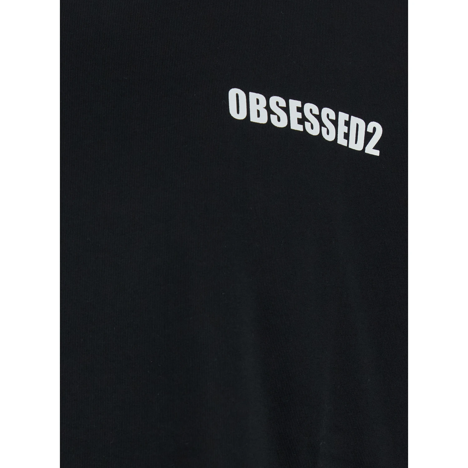 Black T-Shirt with Logo on the Front in Cotton Man
