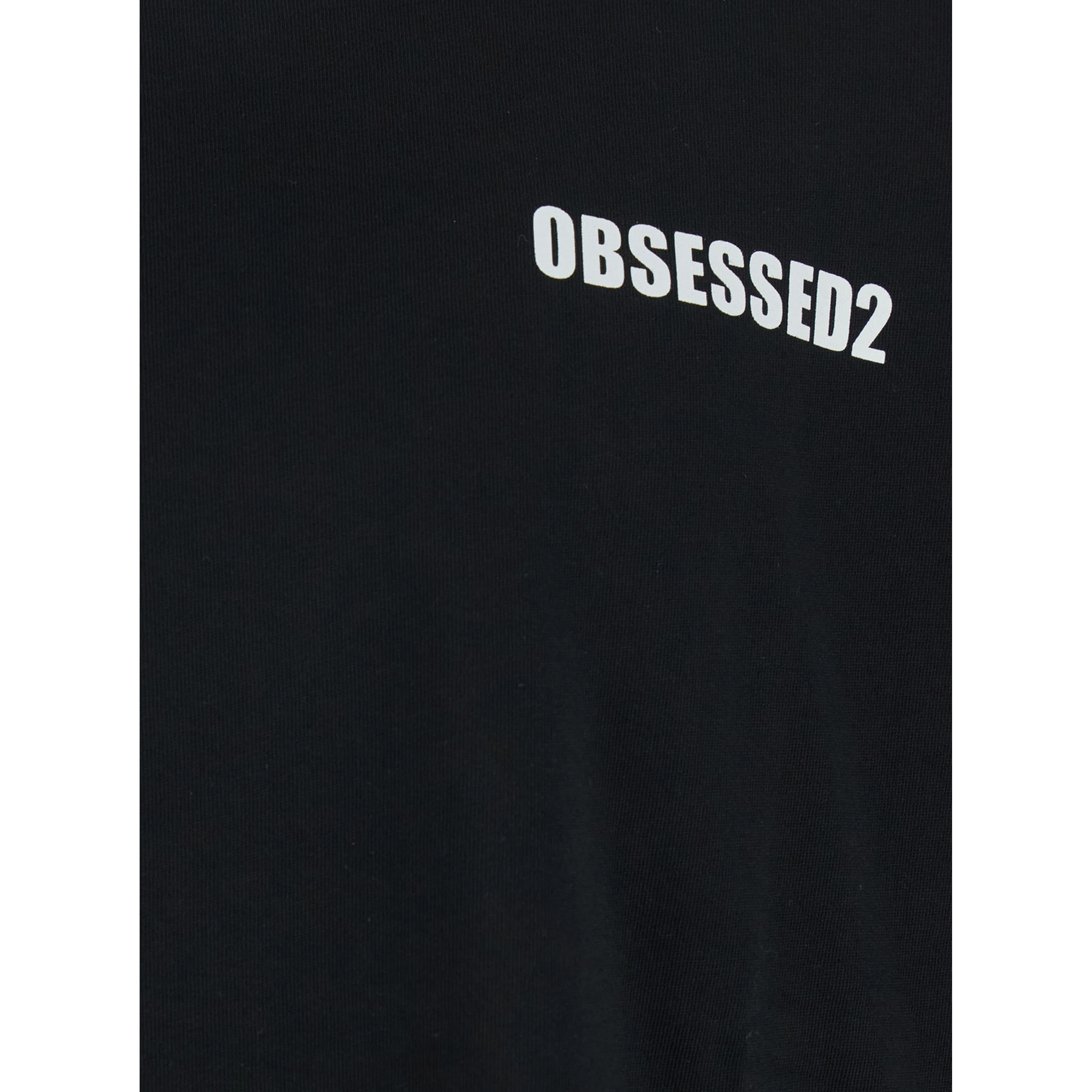 Black T-Shirt with Logo on the Front in Cotton Man