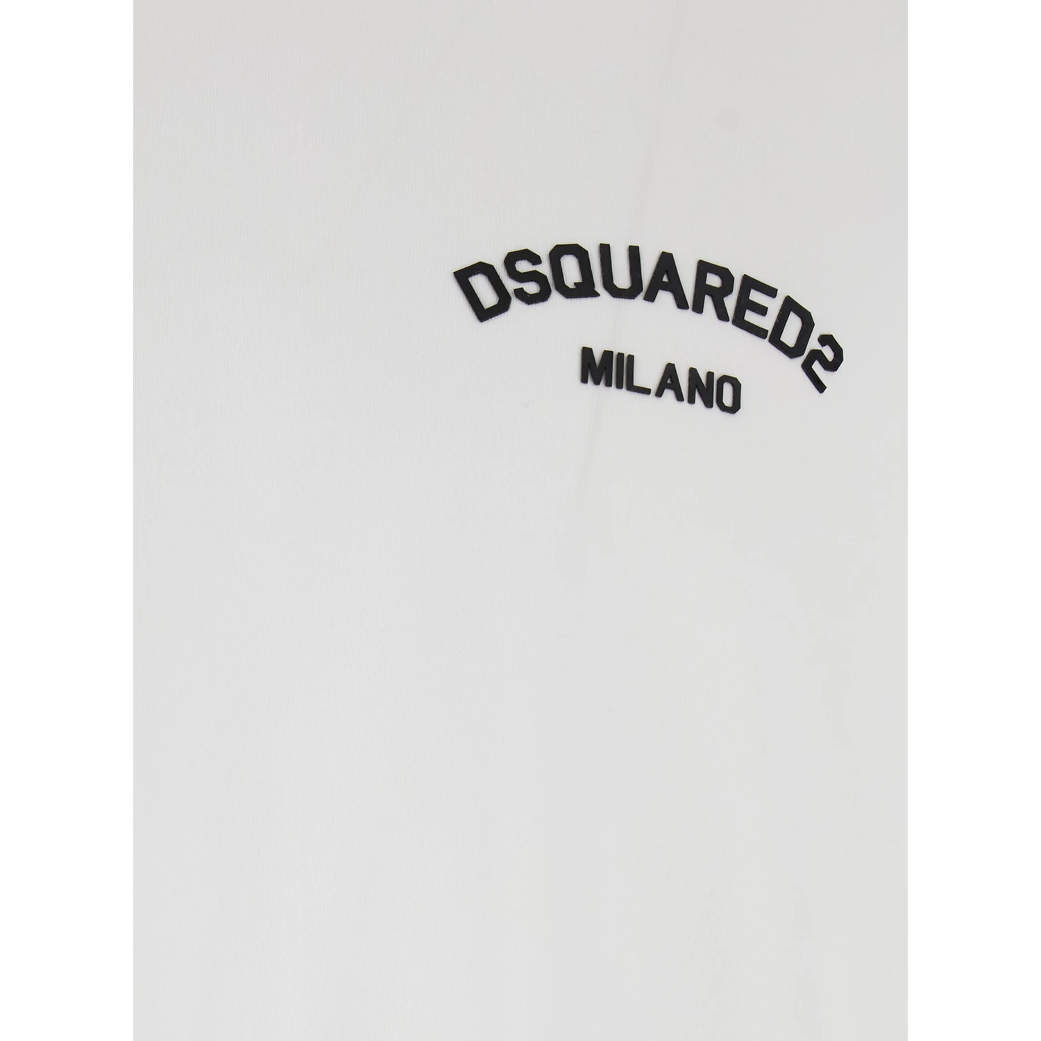 White Crewneck T-Shirt with Logo Lettering on the Front in Cotton Man
