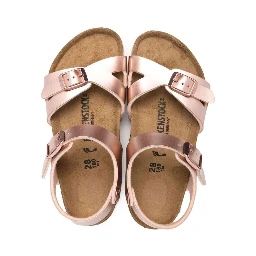 Birkenstock Kids Girls Rio Electric  Pink Leather Sandals