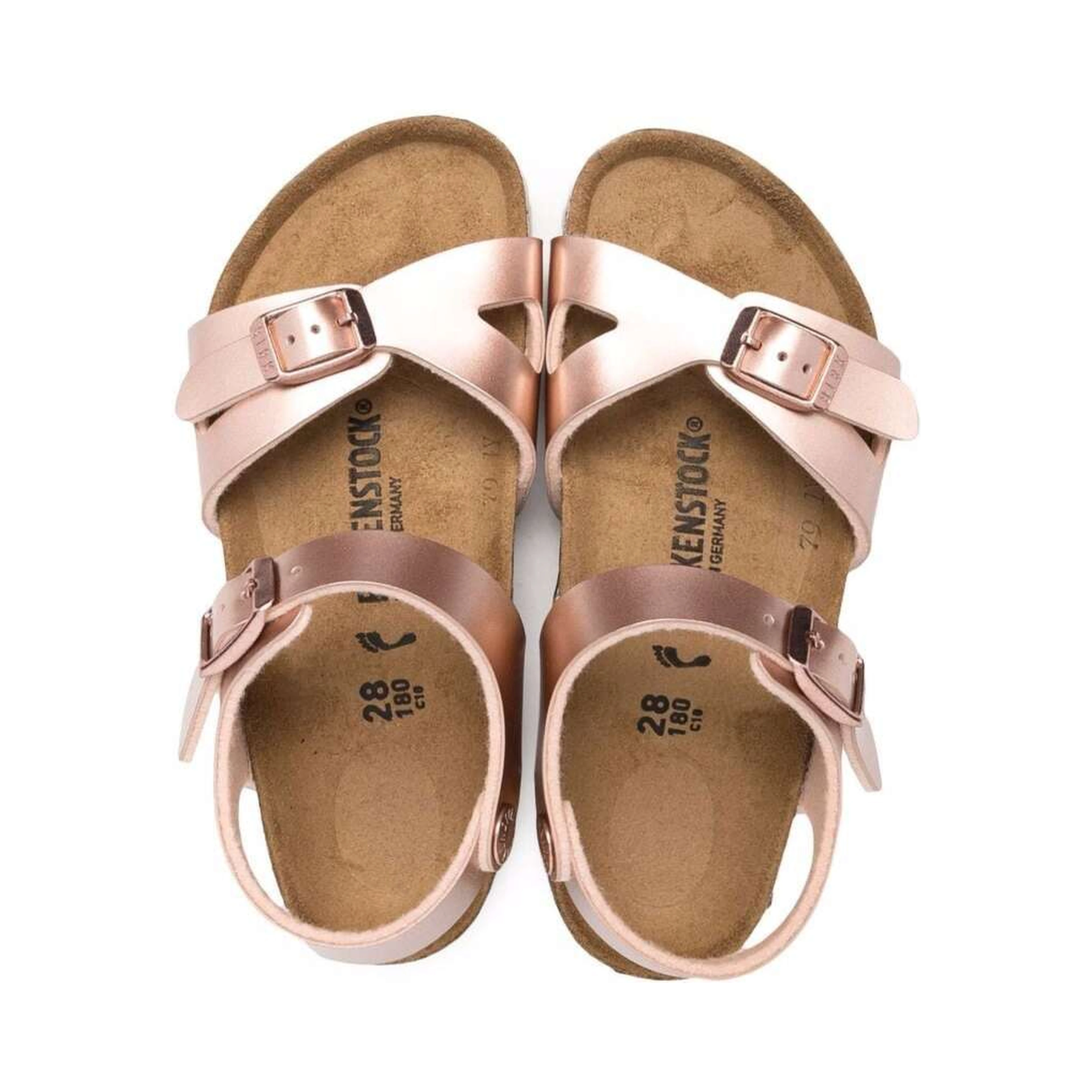 Birkenstock Kids Girls Rio Electric  Pink Leather Sandals