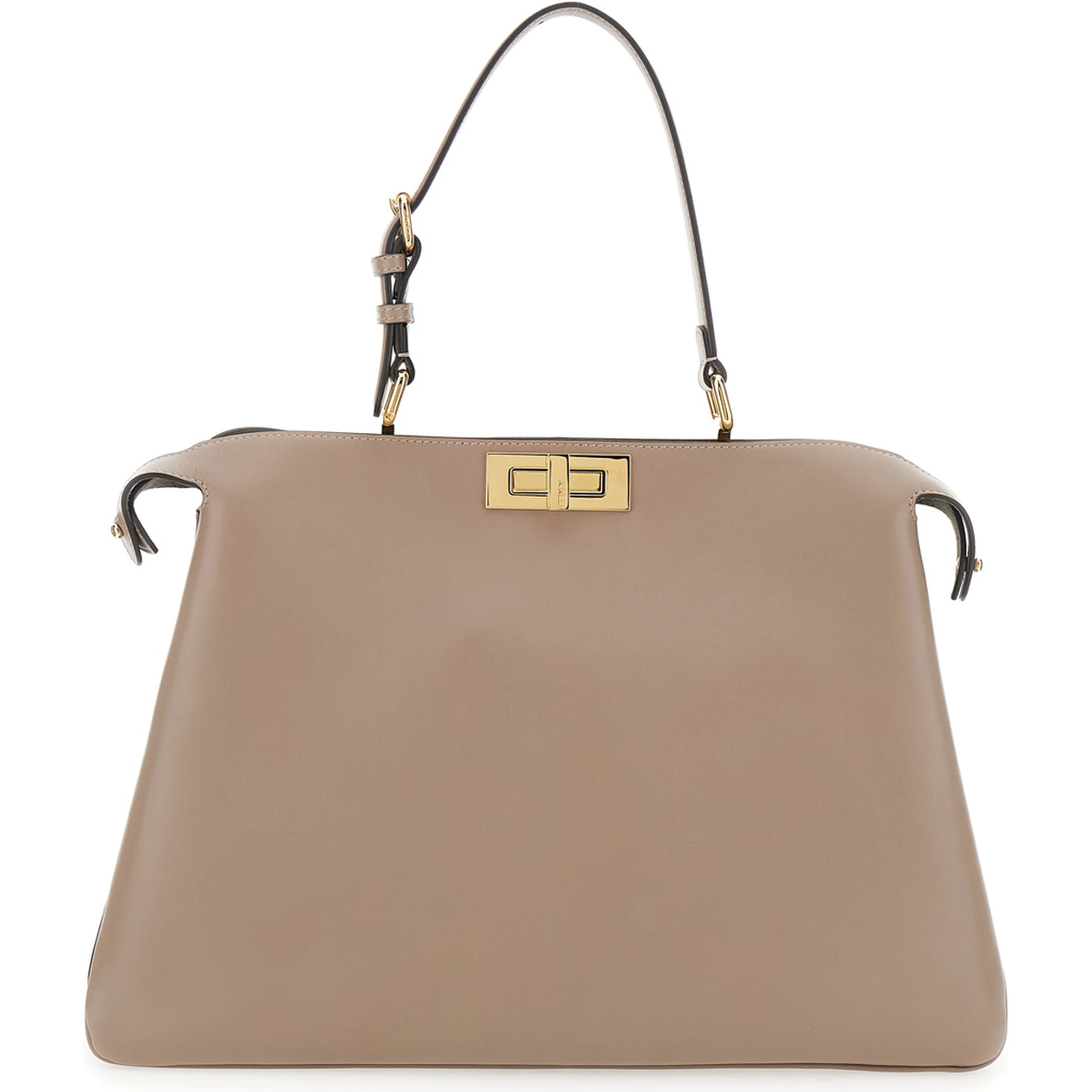 Pekaboo Soft Large Grey Handbag with Twist Lock in Leather Woman