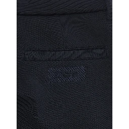 Blue Pants with Belt Loops and Logo Patch on the Back in Fabric Boy