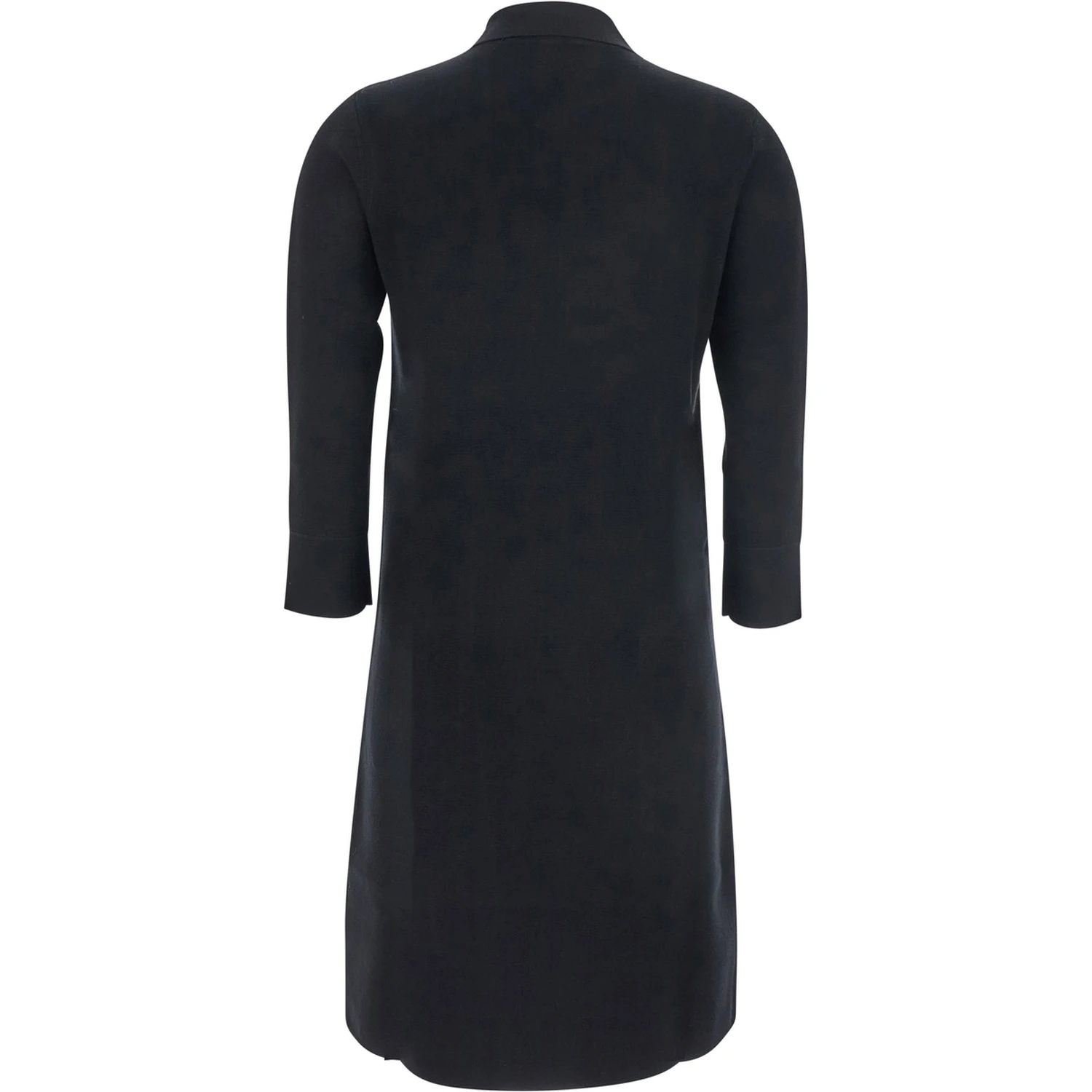 Ere Black Dress with Front Zip Closure and Two Front Patch Pockets in Viscose Blend Woman