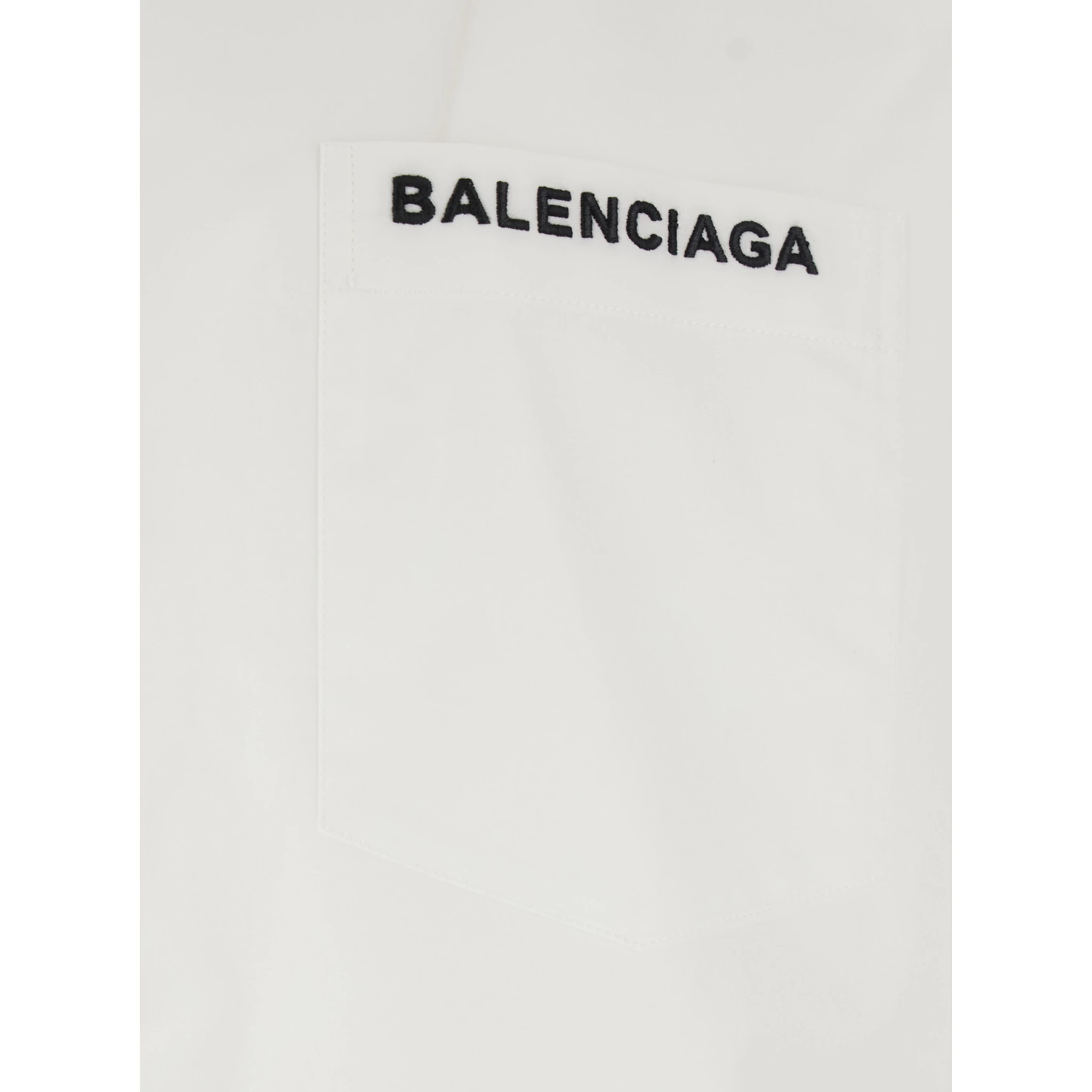 White Shirt with Logo Lettering on the Front and Logo Patch on the Sleeve in Cotton Man