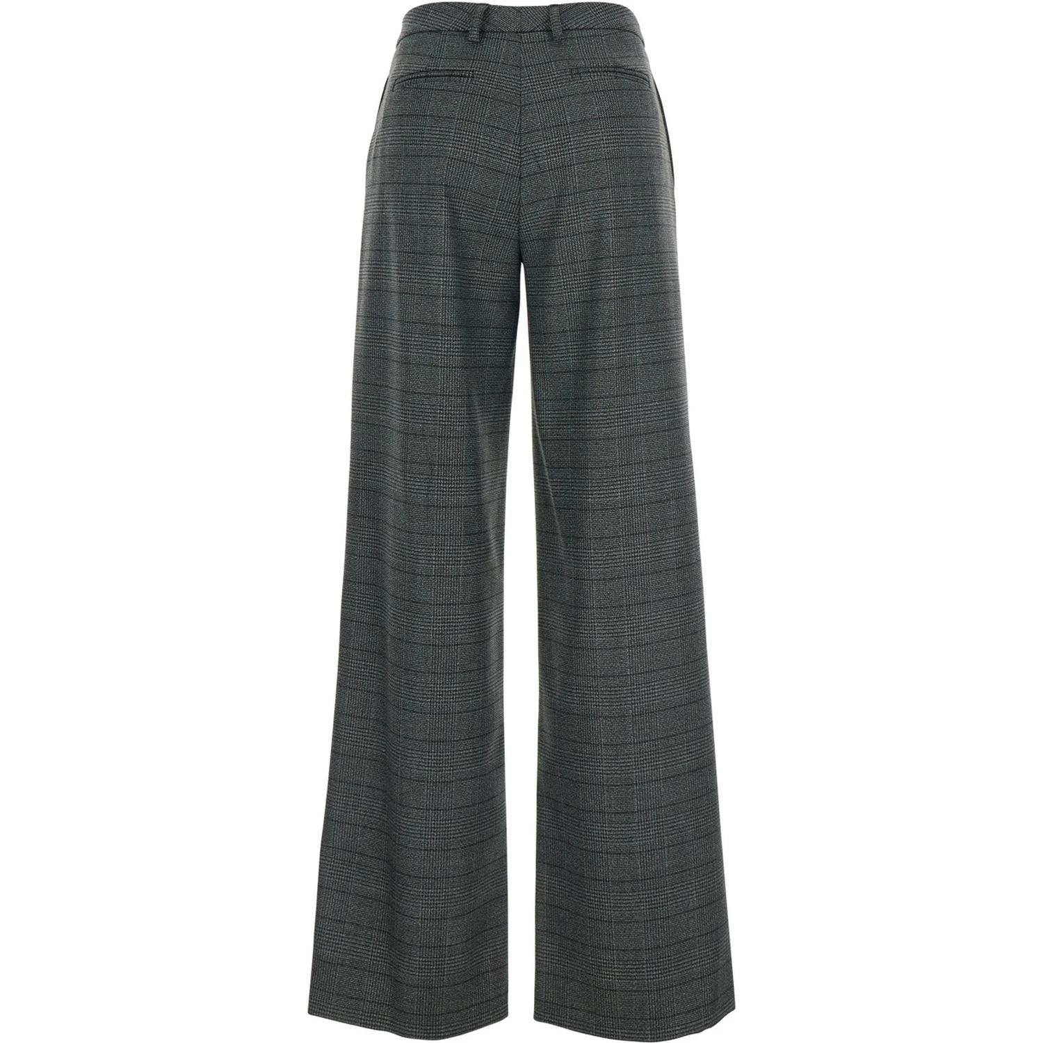 Grey Trousers with Striped Motif in Wool Woman