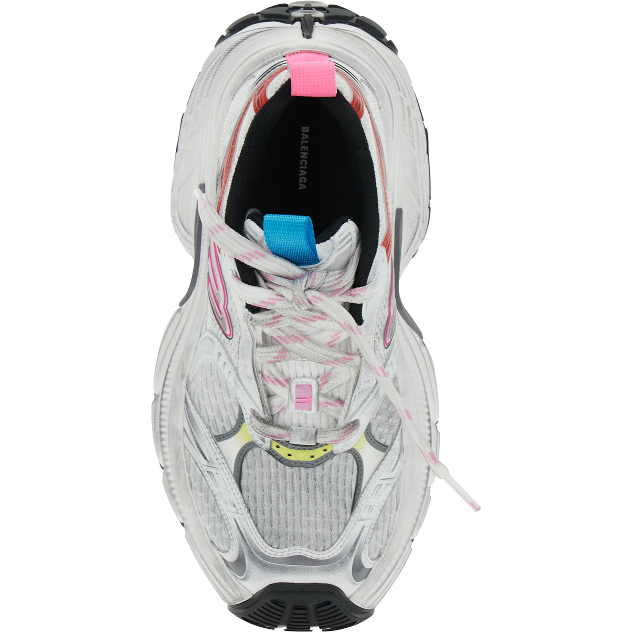 6XL White Low Top Sneakers with Mesh Panels and Logo Detail on the Side in Tech Fabric Woman