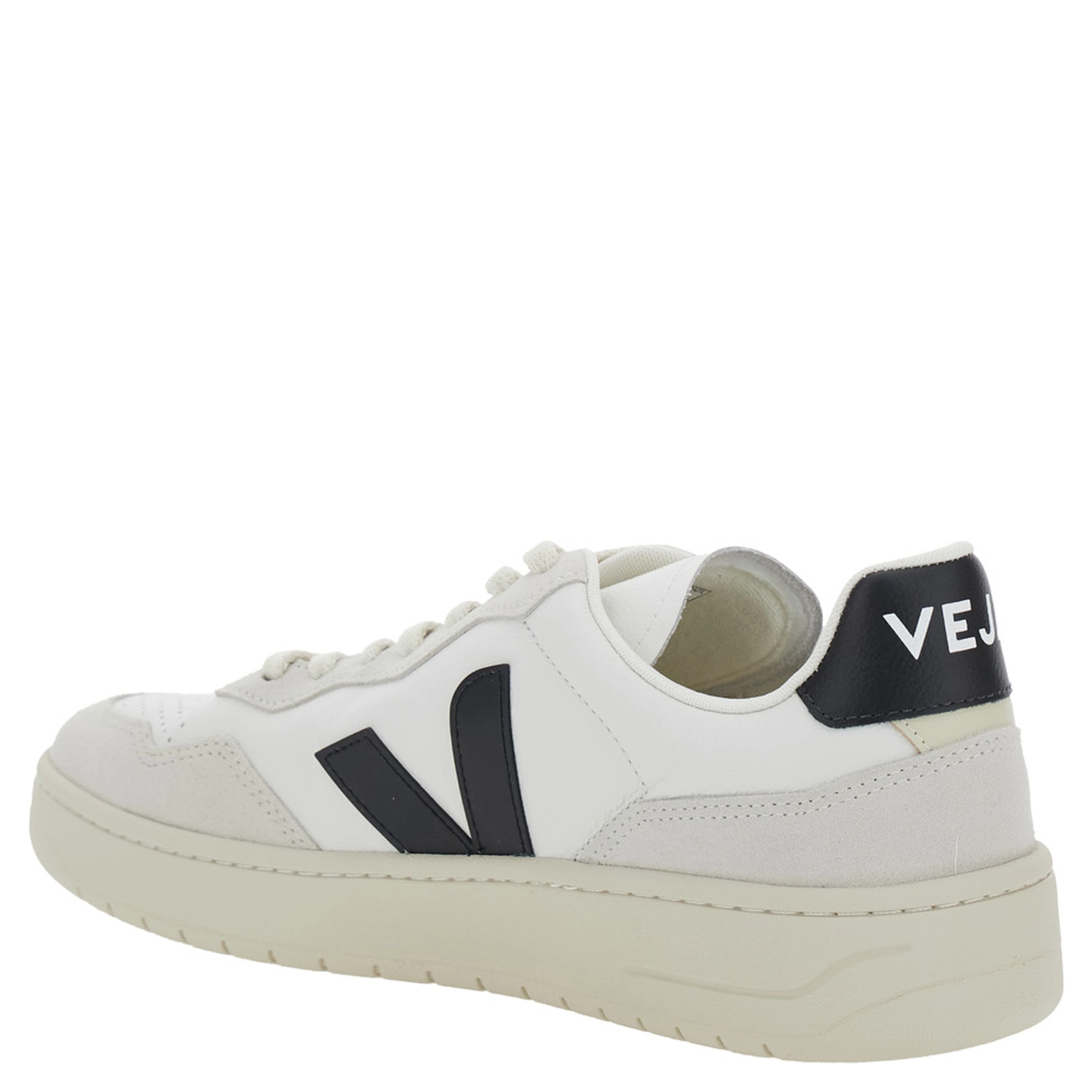 V90 White Sneaker with Side Logo and Perforated Toe in Leather Unisex