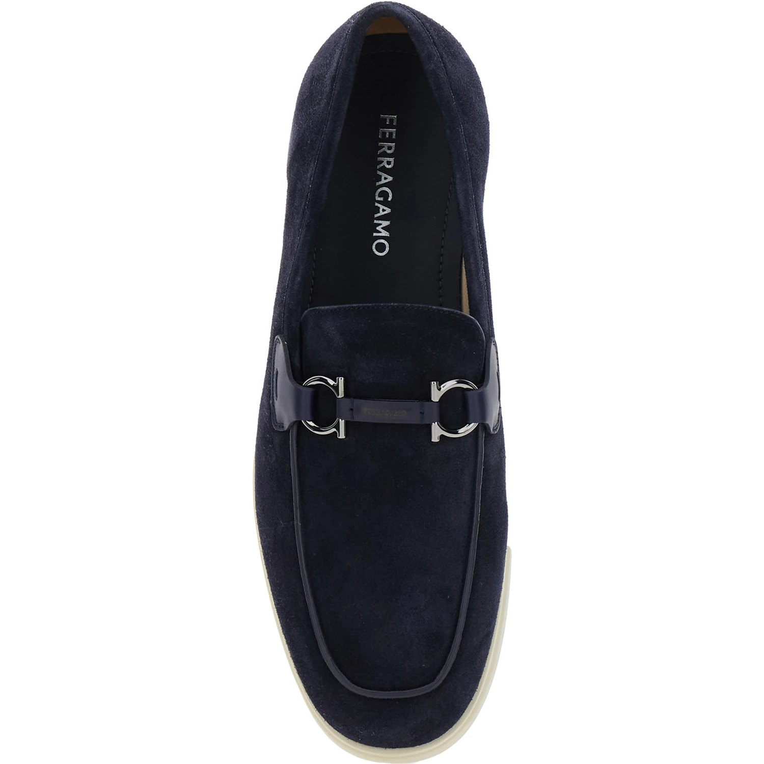 Cosimo Blue Loafers with Metallic Hooks on the Front in Suede Man