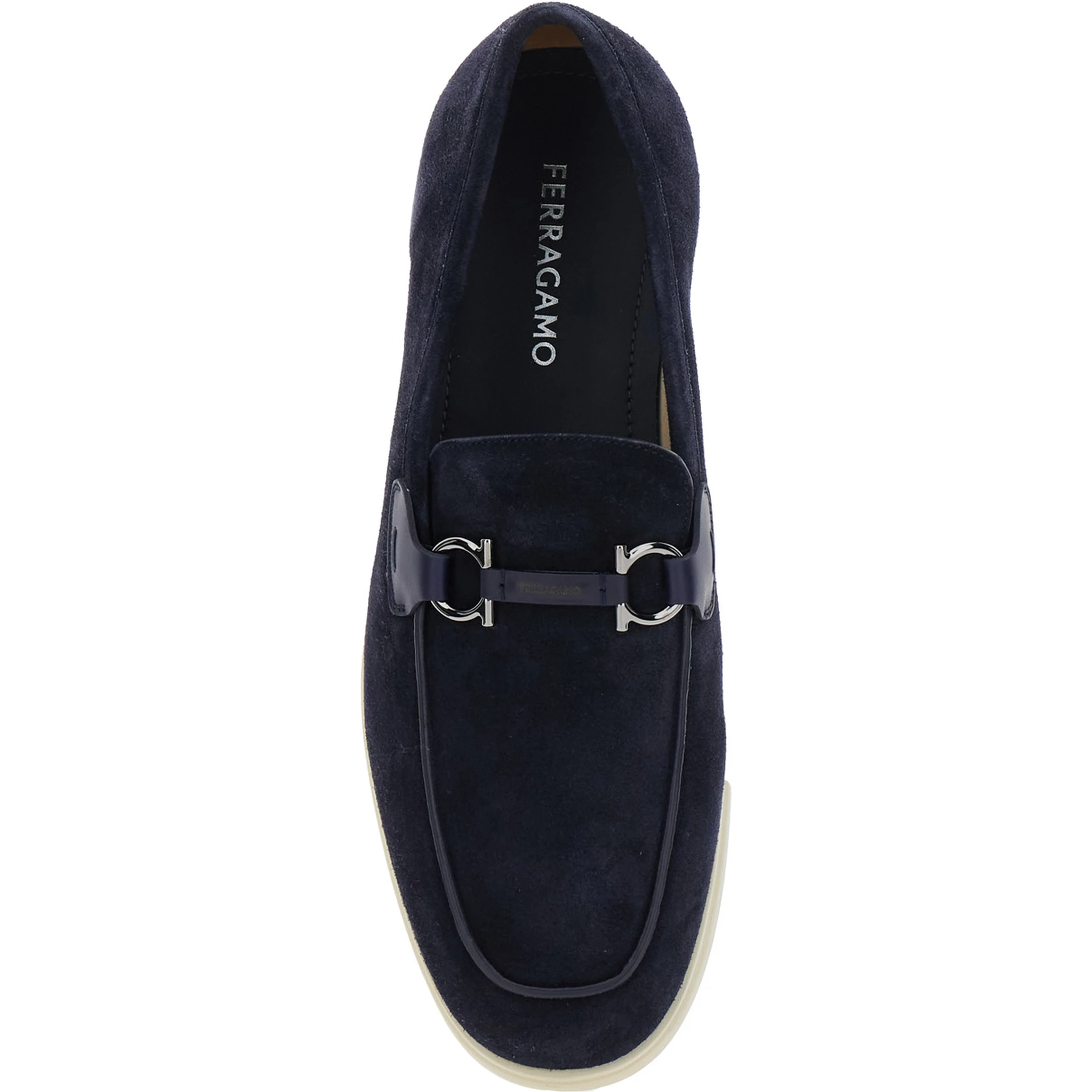 Cosimo Blue Loafers with Metallic Hooks on the Front in Suede Man