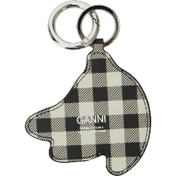 Multicolor Banana Shaped Keyring with Logo Lettering on the Front in Leather and Tech Fabric Woman