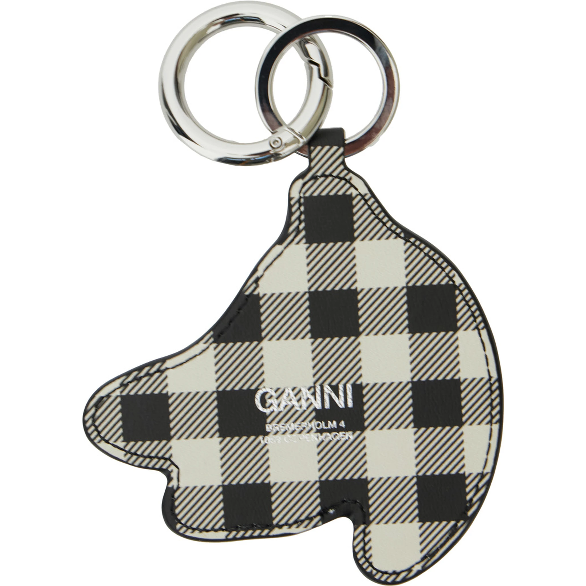 Multicolor Banana Shaped Keyring with Logo Lettering on the Front in Leather and Tech Fabric Woman