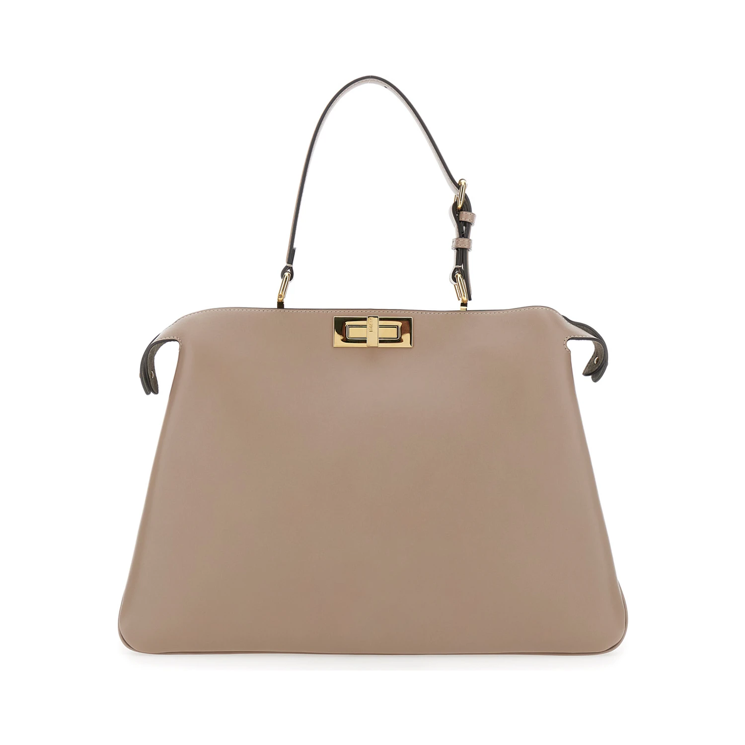 Pekaboo Soft Large Grey Handbag with Twist Lock in Leather Woman