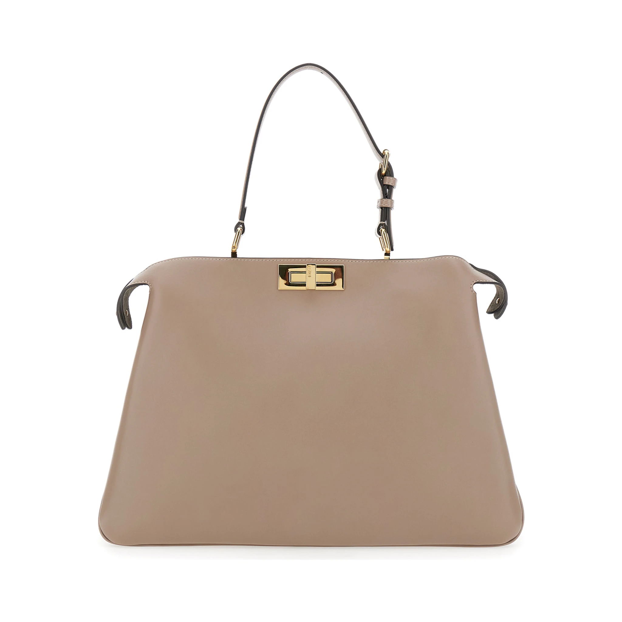 Pekaboo Soft Large Grey Handbag with Twist Lock in Leather Woman