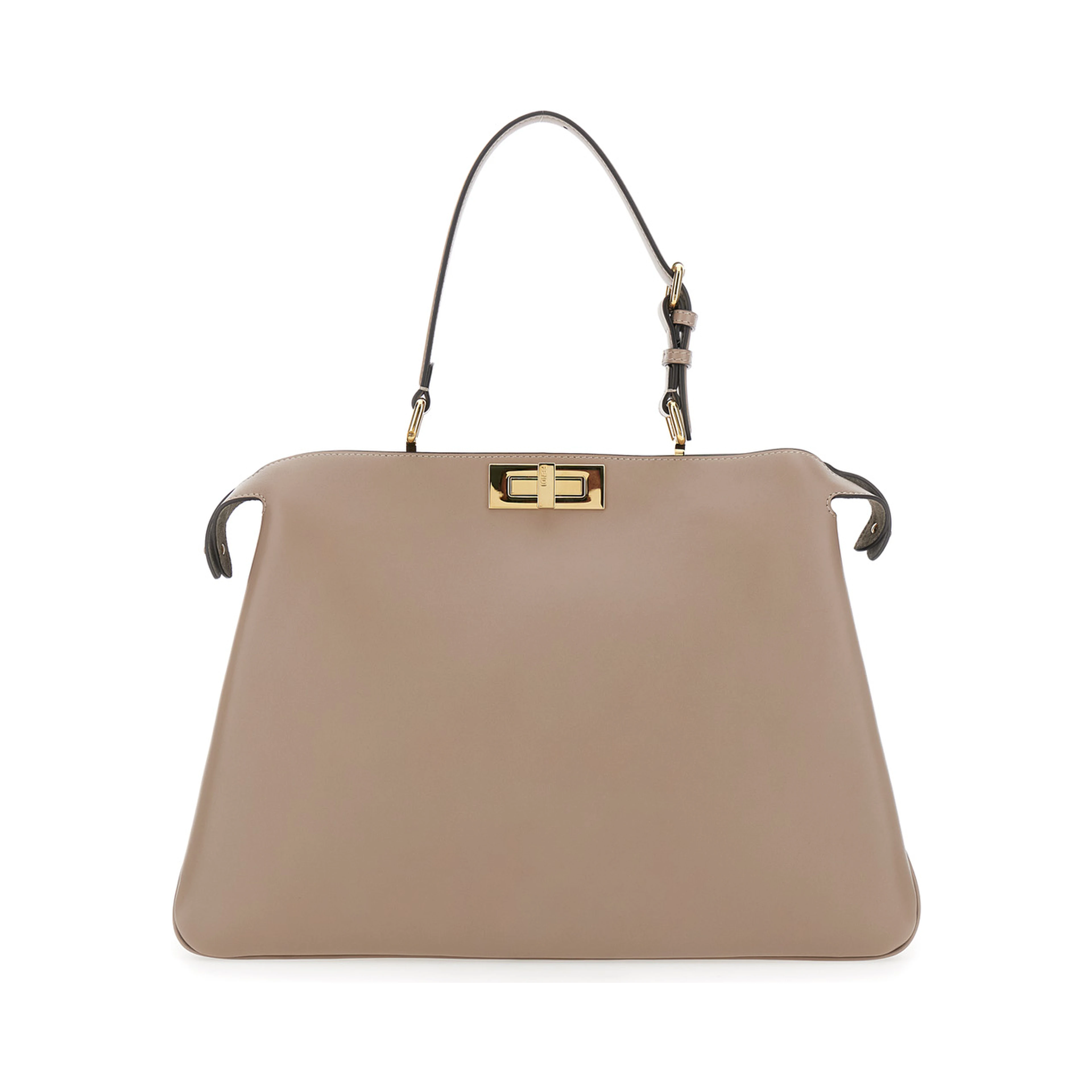 Pekaboo Soft Large Grey Handbag with Twist Lock in Leather Woman