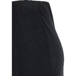 Black Midi Skirt with Concealed Side Zip Closure in Fabric Woman