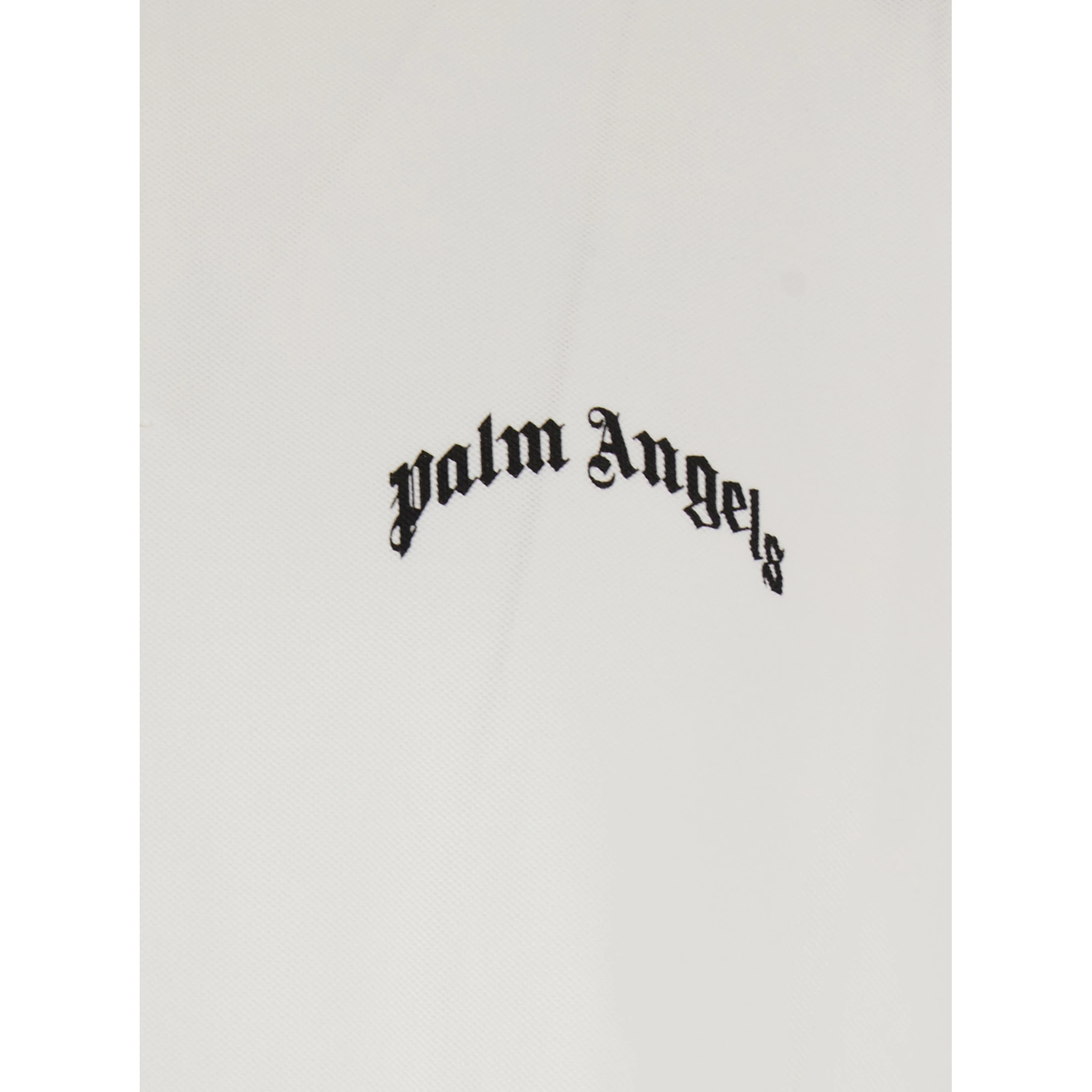 White Polo Shirt with Logo Lettering on Front and Rear in Cotton Piquet Man