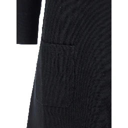 Ere Black Dress with Front Zip Closure and Two Front Patch Pockets in Viscose Blend Woman