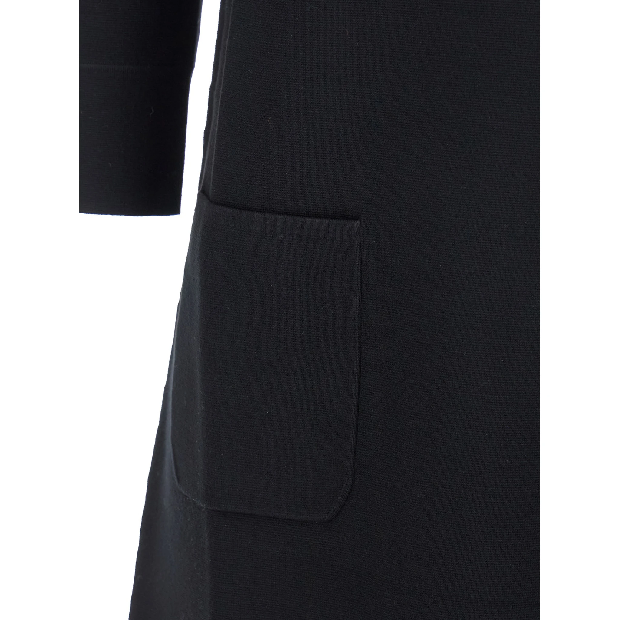 Ere Black Dress with Front Zip Closure and Two Front Patch Pockets in Viscose Blend Woman