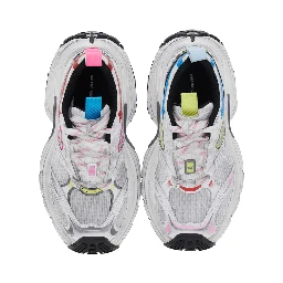 6XL White Low Top Sneakers with Mesh Panels and Logo Detail on the Side in Tech Fabric Woman