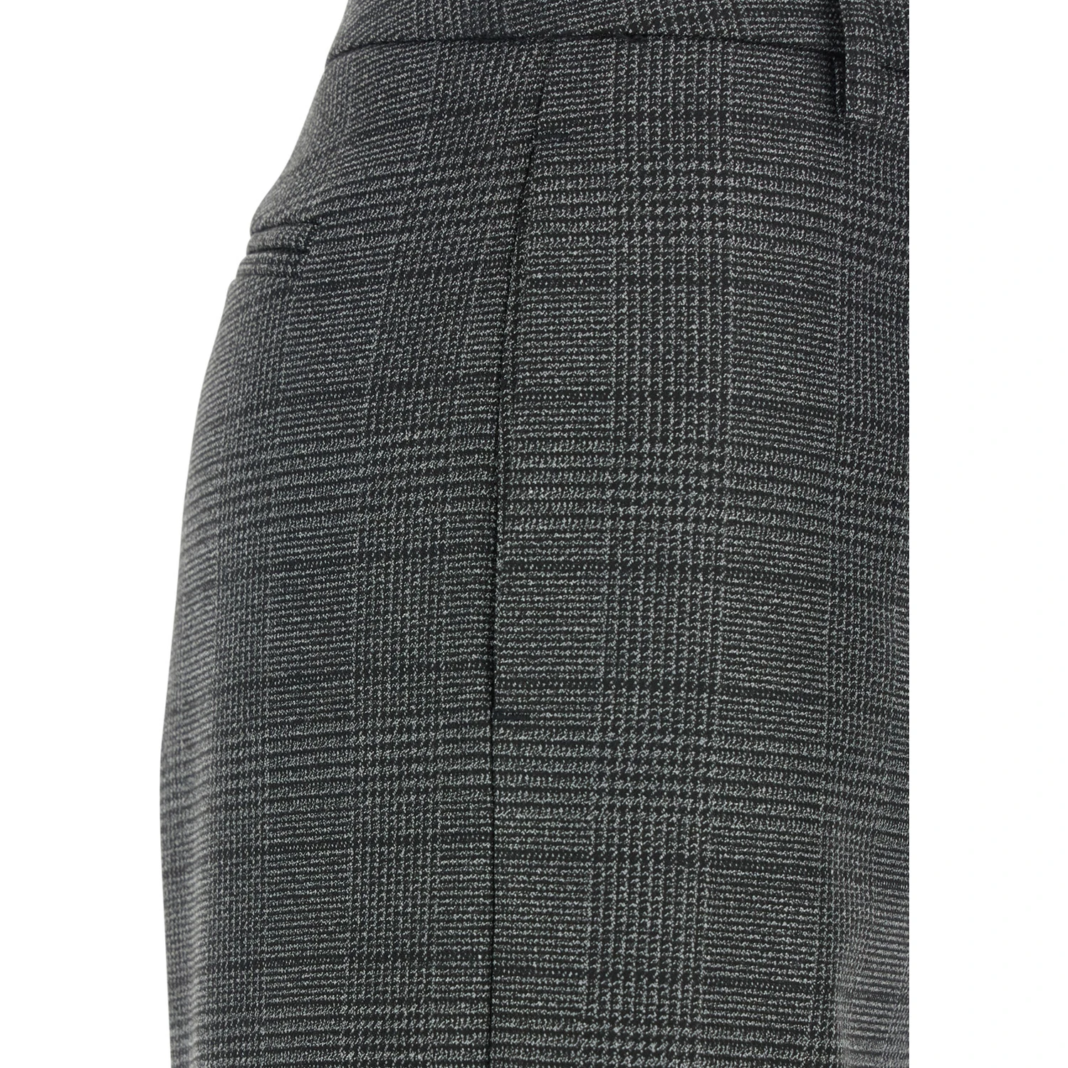 Grey Trousers with Striped Motif in Wool Woman
