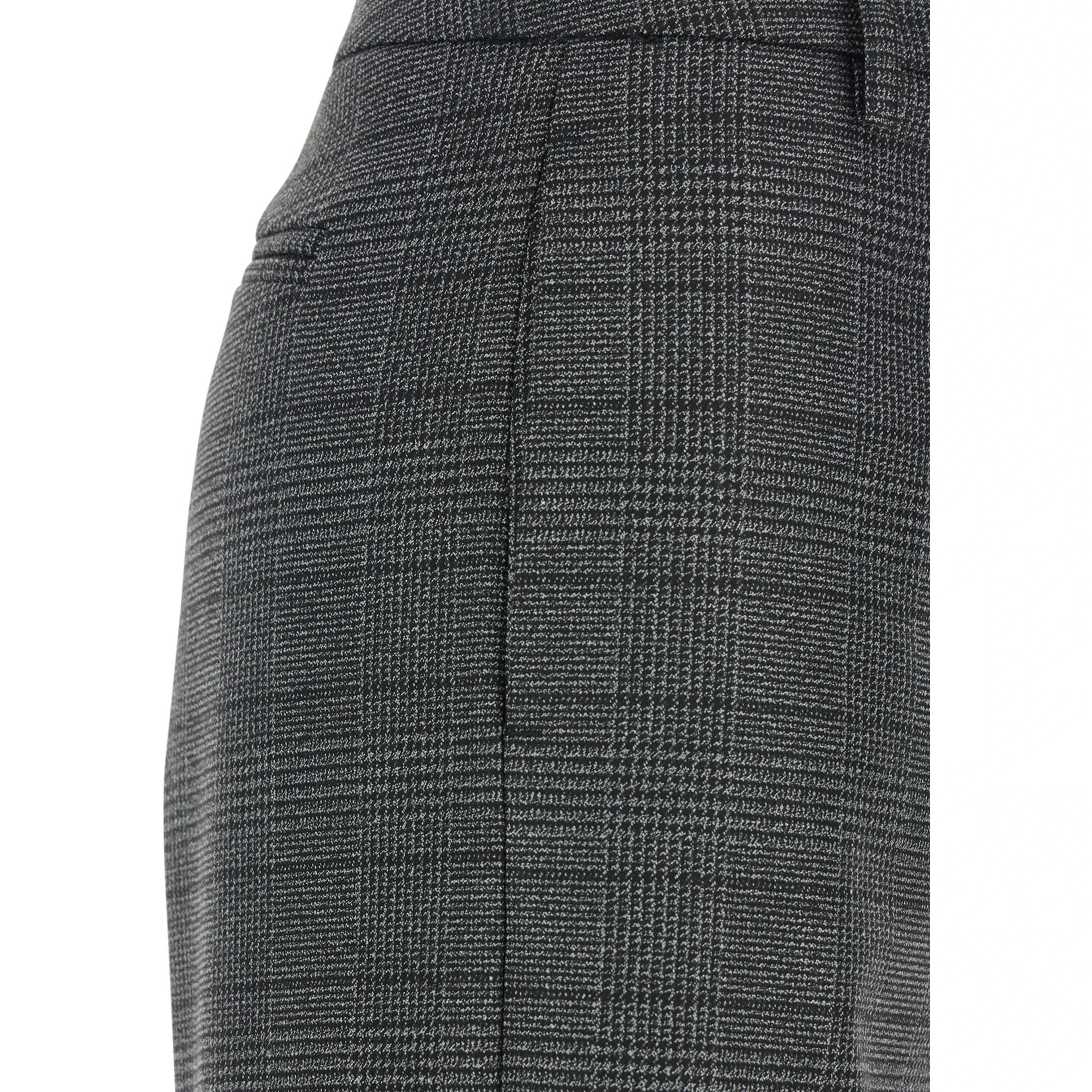 Grey Trousers  with Striped Motif in Wool Woman