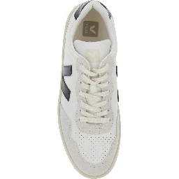 V90 White Sneaker with Side Logo and Perforated Toe in Leather Unisex