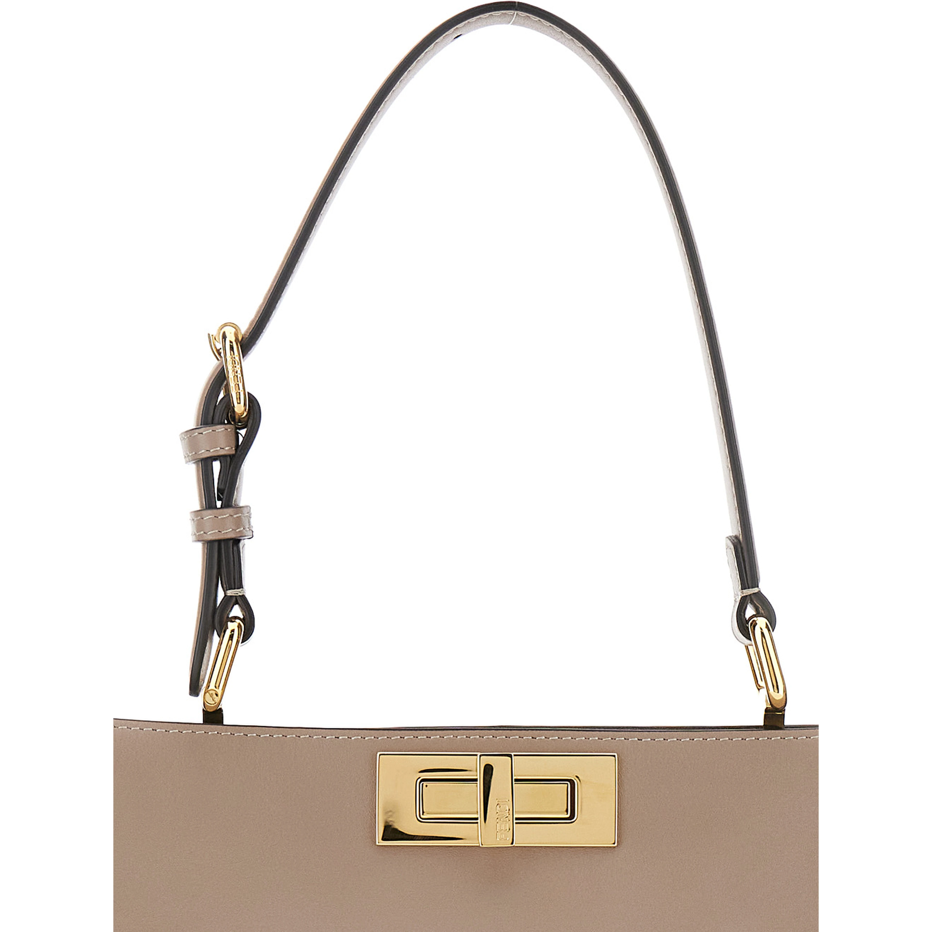 Pekaboo Soft Large Grey Handbag with Twist Lock in Leather Woman