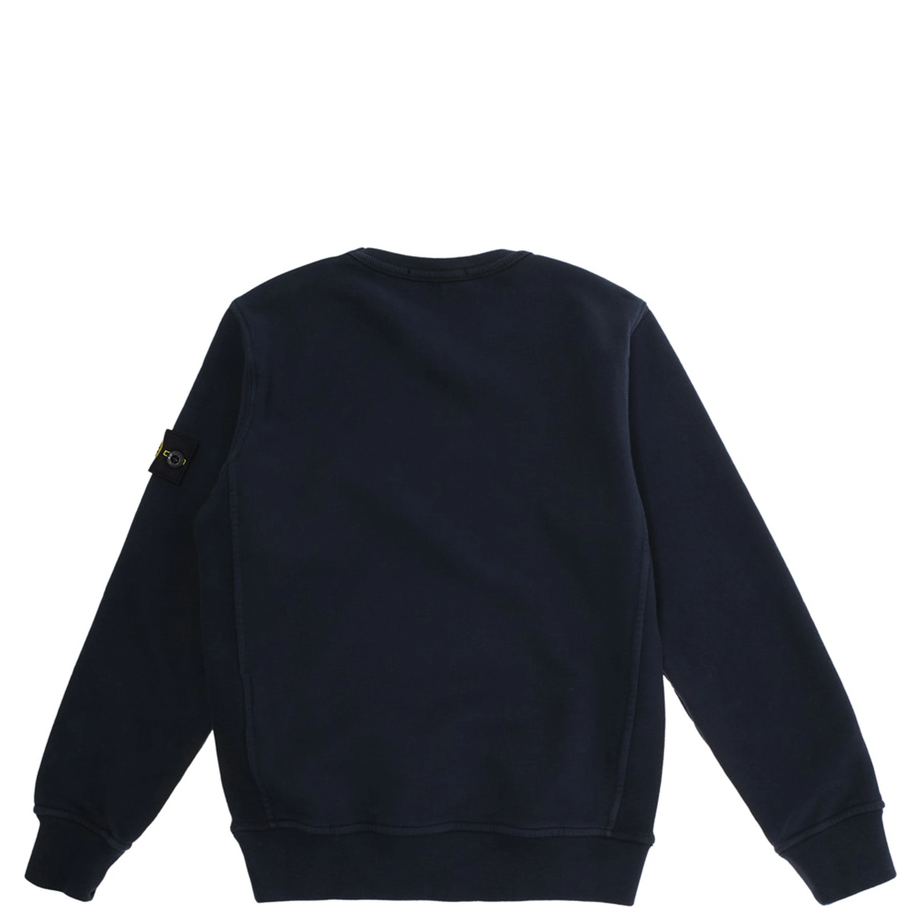 Blue Crewneck Sweatshirt with Logo Patch on the Sleeve in Cotton Boy
