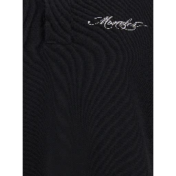 Black Polo Shirt with Classic Collar and Logo Lettering Embroidery on the Front in Cotton Man