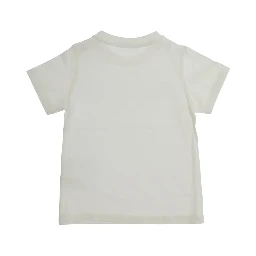White T-Shirt with Logo Print and Snap Buttons in Stretch Cotton Baby
