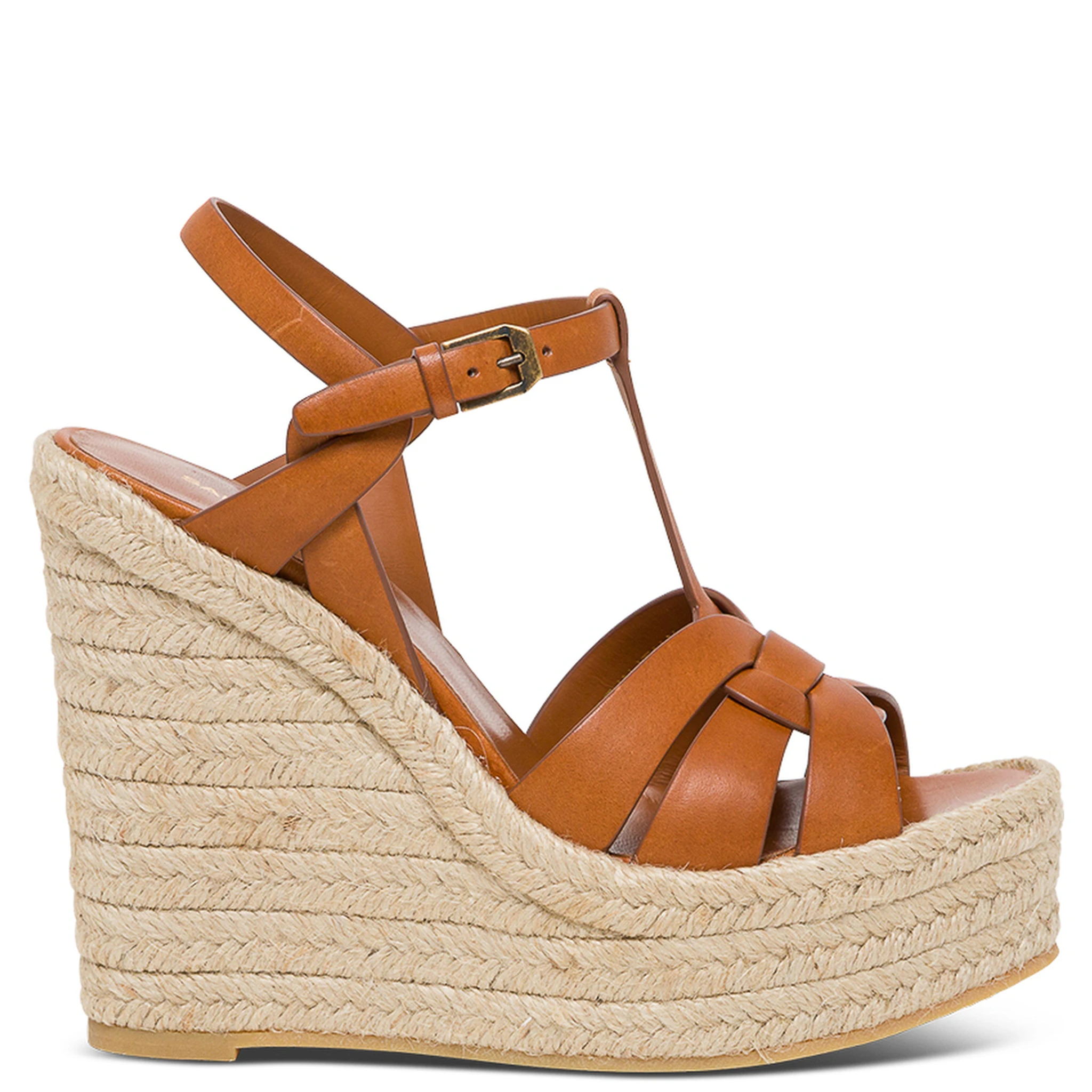 Saint Laurent Womans Tribute Leather Espadrilles