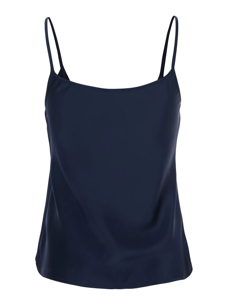 Blue Top with Spaghetti Straps in Satin Woman alternative
