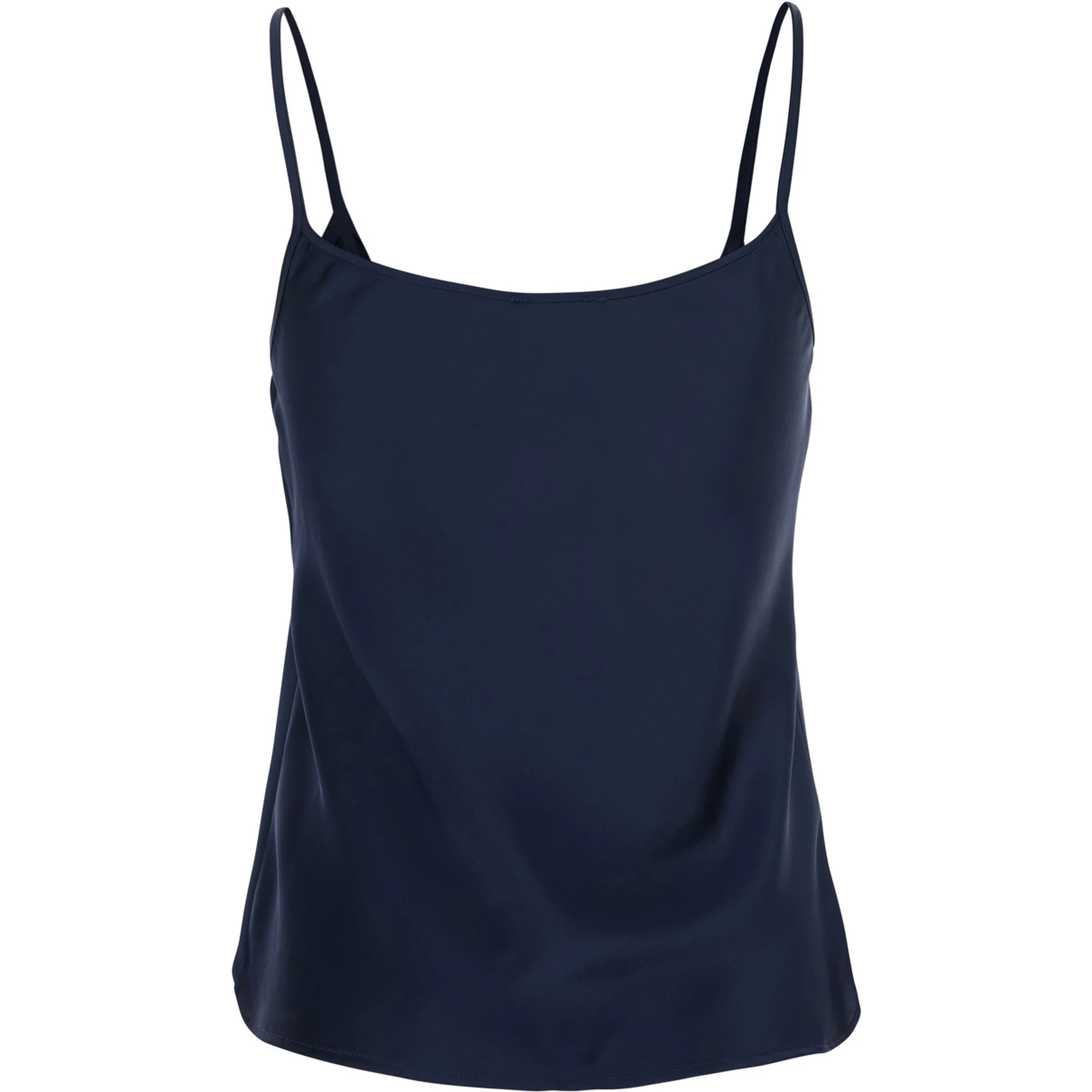 Blue Top with Spaghetti Straps in Satin Woman