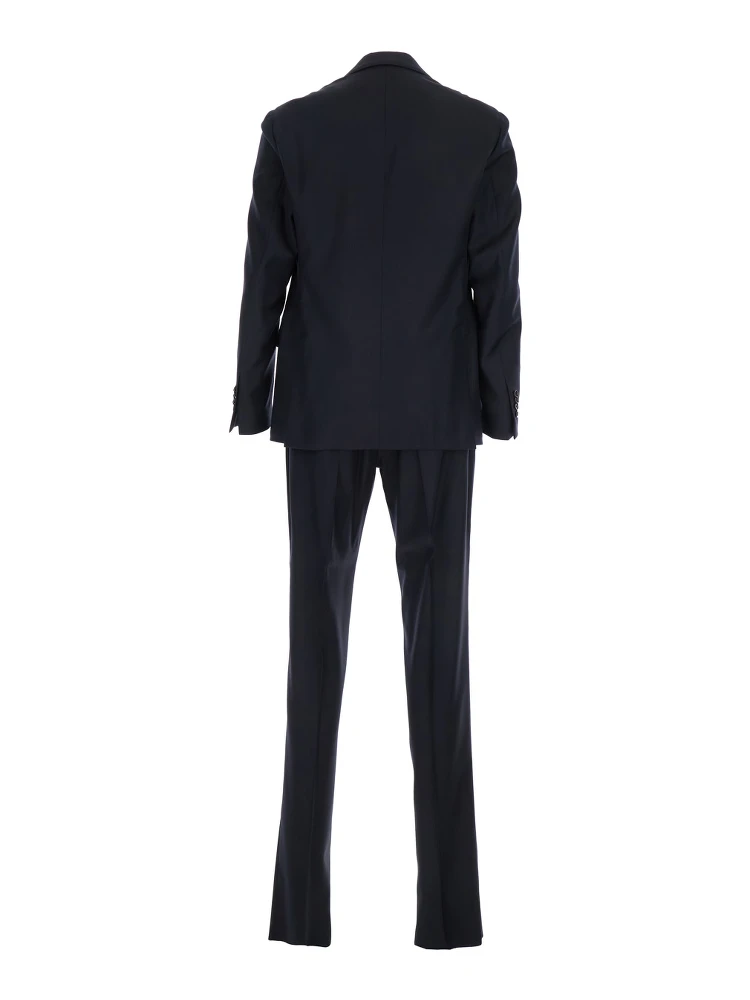 Blue Single-Breasted Suit with Classic Revers in Flanel Man alternative